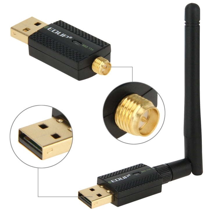 EDUP EP-N1581 Mini USB Wifi 802.11n/g/b 300Mbps 2.4GHz Wireless Adapter External Antenna, EP-N1581 EDUP EP-N1581 Mini USB Wifi 802.11n/g/b 300Mbps 2.4GHz Wireless Adapter External Antenna, EP-N1581